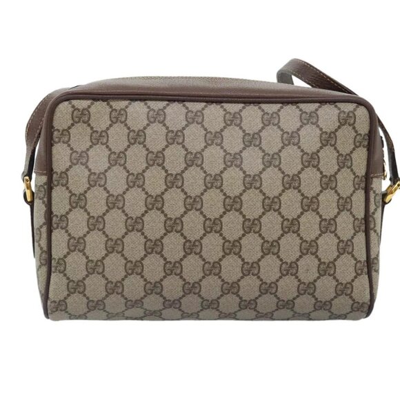 GUCCI GG Supreme Web Sherry Line Shoulder Bag PVC Beige - Picture 2 of 16